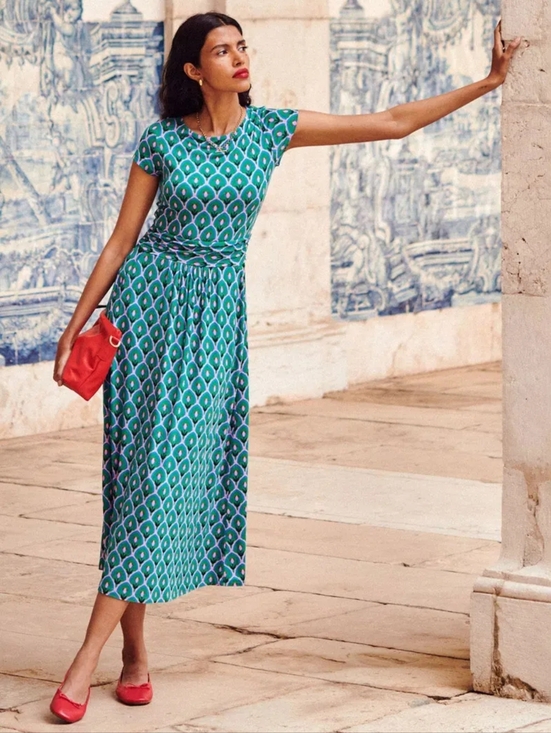Boden Dresses & Skirts - Boden Geometric Amelie Tulip Print Midi Dress Size 20R NWT